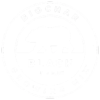 White circular Black Bear Brewing Co. style logo with walking bear silhouette and brand name in center