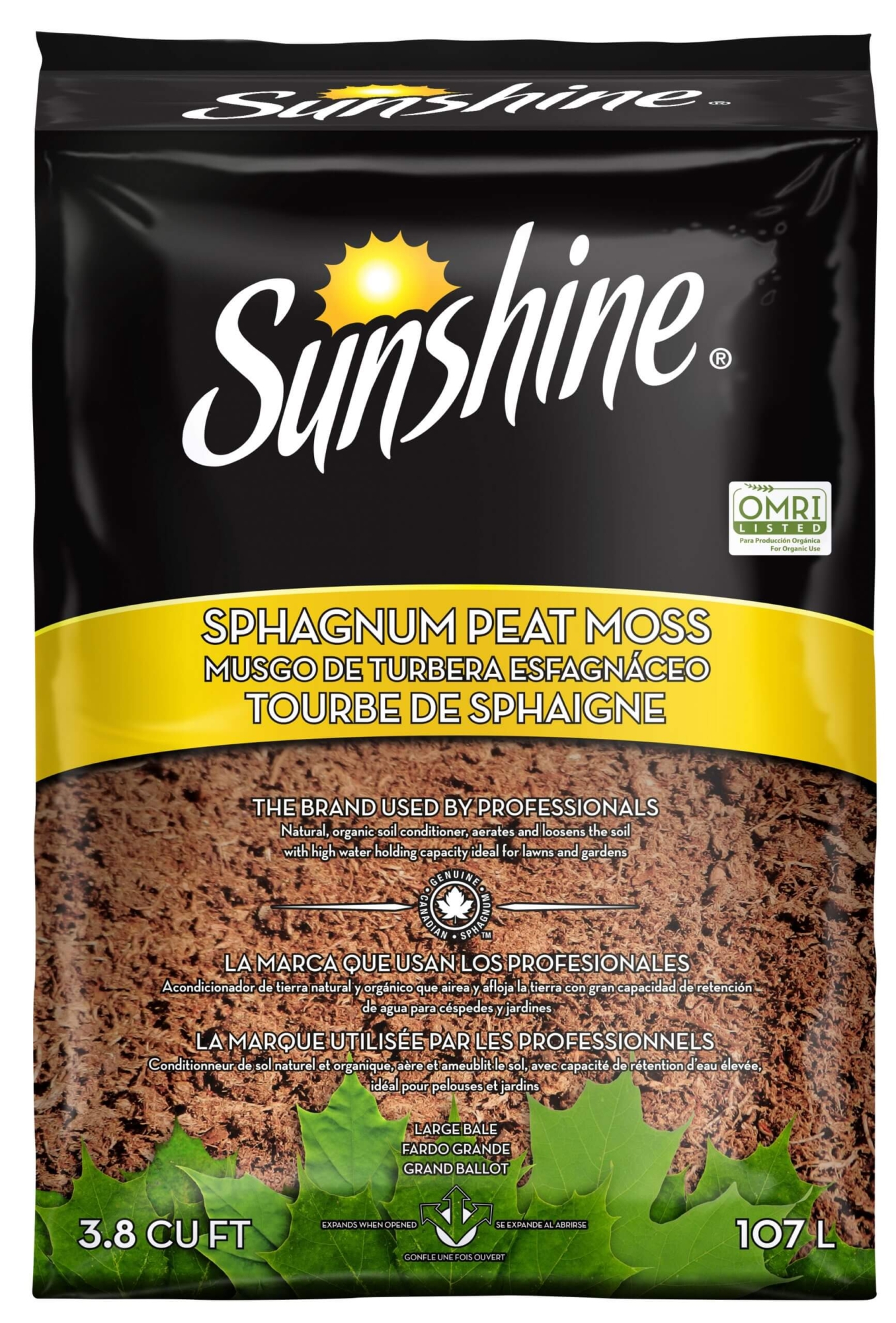 Sunshine Sphagnum Peat Moss pack