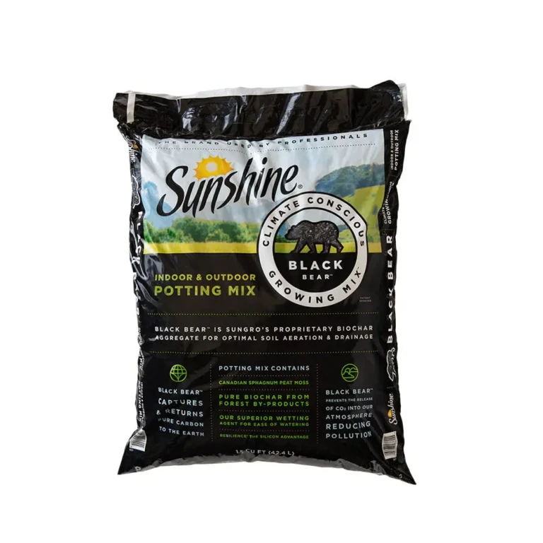 Sunshine Black Bear indoor and outdoor potting mix 1.5 cu ft bag with biochar, peat moss and drainage for container plants