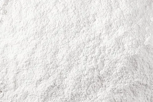 Close-up texture of fine white powdery soil amendment or growing media called resilience for horticulture