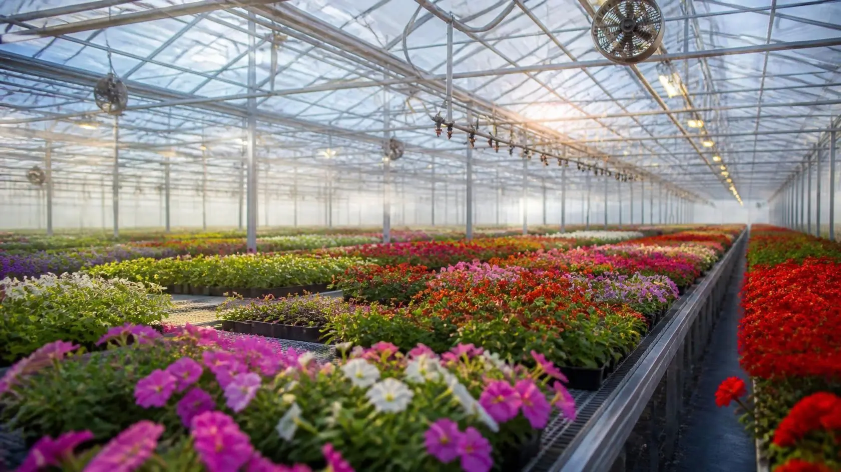 Greenhouse filled with floweres