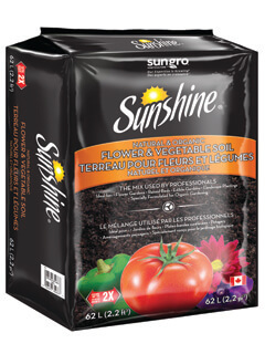 Image of ﻿Sunshine Natural and Organic Flower and Vegetable Soil 62 liter bag