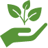 Icon of hand with plant