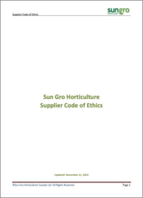 Sun Gro Horiculture Supplier Code of Ethics Cover Page