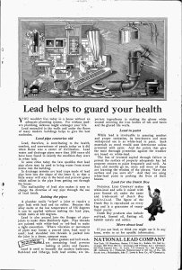 An ad for lead (Pb) from the 1923 issue of National Geographic